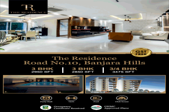 Book 3 bhk with amenities at The Residence in Banjara Hills, Hyderabad